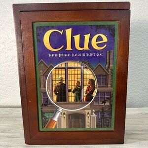 Clue Classic Vintage Game Collection Wooden Bookshelf Version Complete